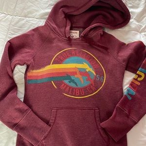 Maroon colored, true religion hoodie. Malibu, CA